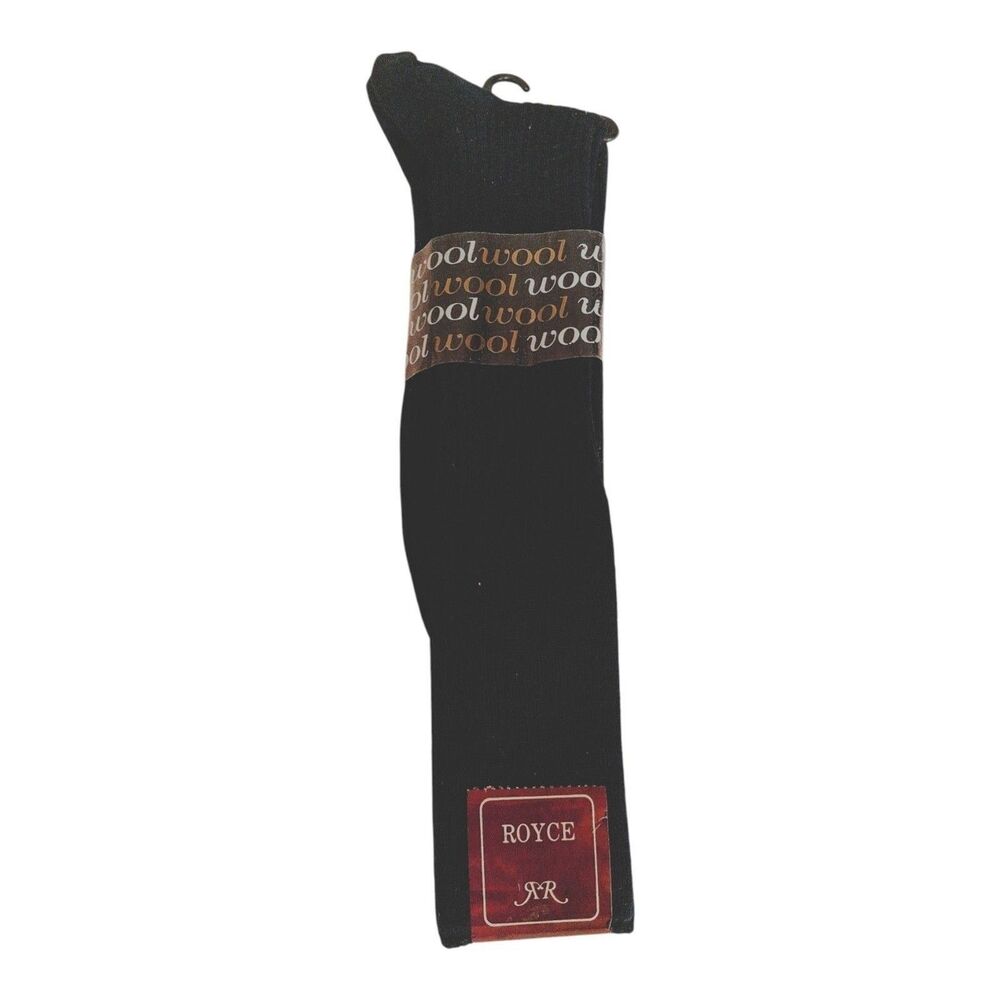 VTG ROYCE Zephyr Wool Men's Dress Socks Navy Blue 10-13 Made in USA NEW